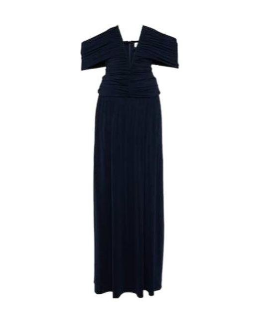 Magda Butrym Blue Off-Shoulder Midi Dress