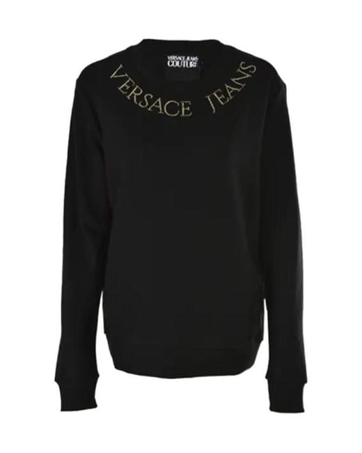 Versace Jeans Black Printed Logo Sweater