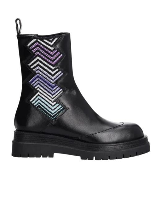 Missoni Black Zigzag-Detail Ankle Boots