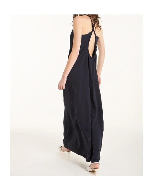 P.A.R.O.S.H. Blue Sleeveless Maxi Dress