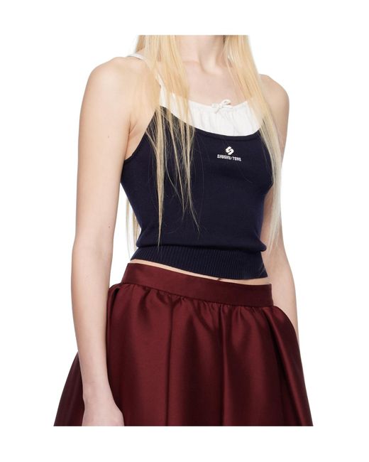 ShuShu/Tong Red Patchwork Knit Camisole