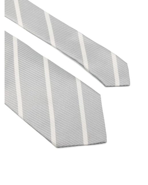 Brunello Cucinelli White Striped Tie for men
