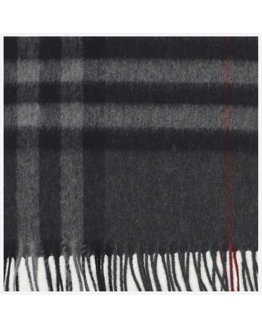 Burberry Black Checked Fringed-Edge Scarf for men