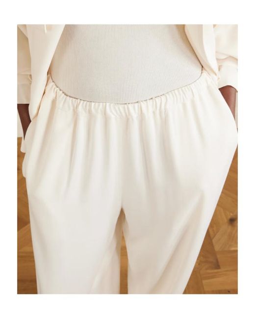 Frankie Shop White Elastic Waist Casual Pants