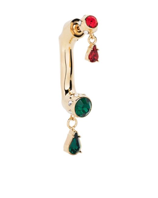 Rabanne White Crystal-Embellished Drop Earring