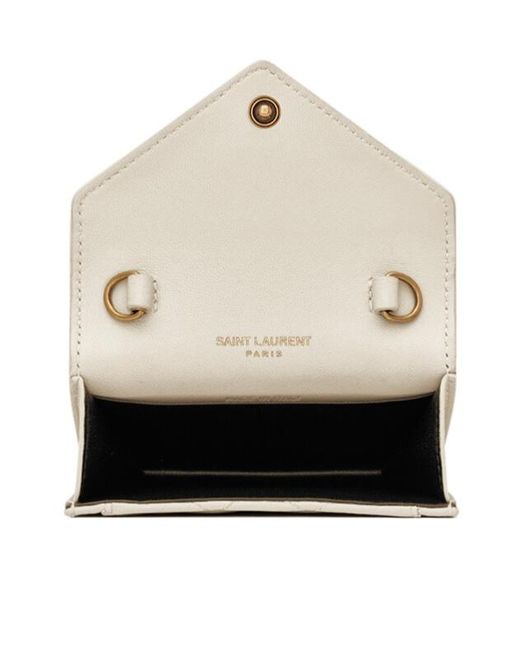 Saint Laurent White Gaby Micro Quilted Bag