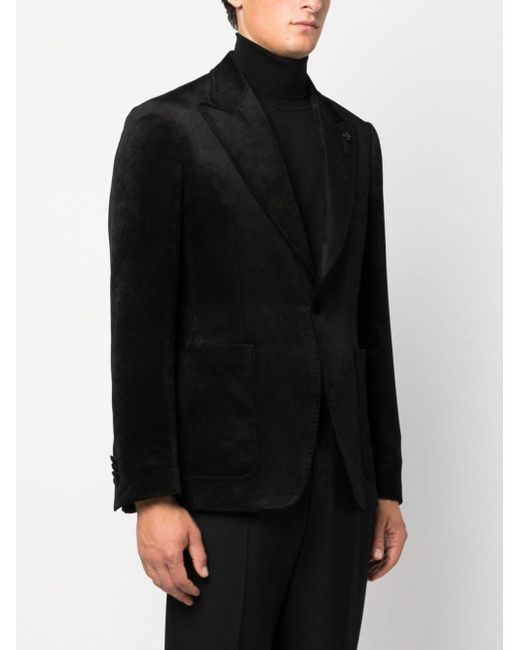 Lardini Black Velvet Blazer Jacket for men