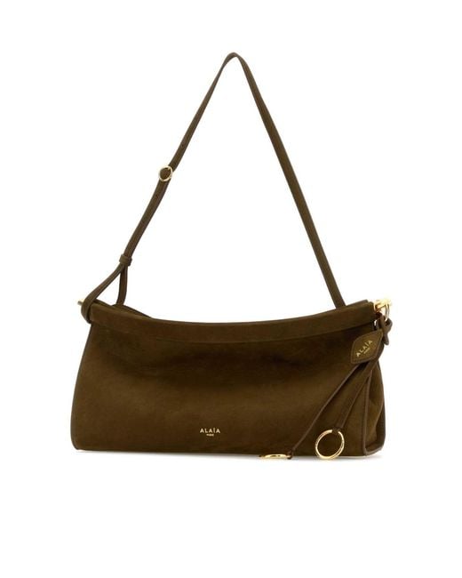 Alaïa Brown Alaïa Le Click East West Medium Shoulder Bag