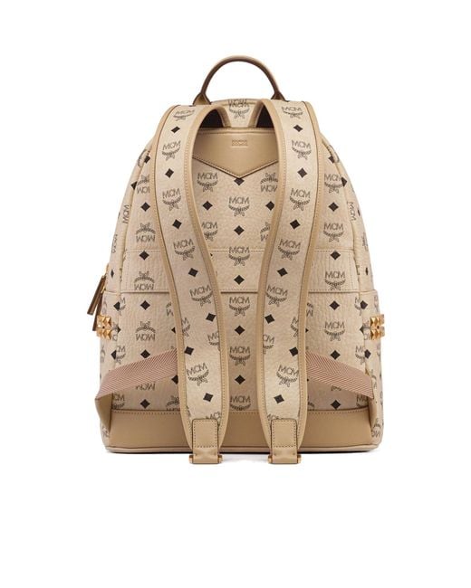 MCM Natural Stark Side Stud Embellished Backpack
