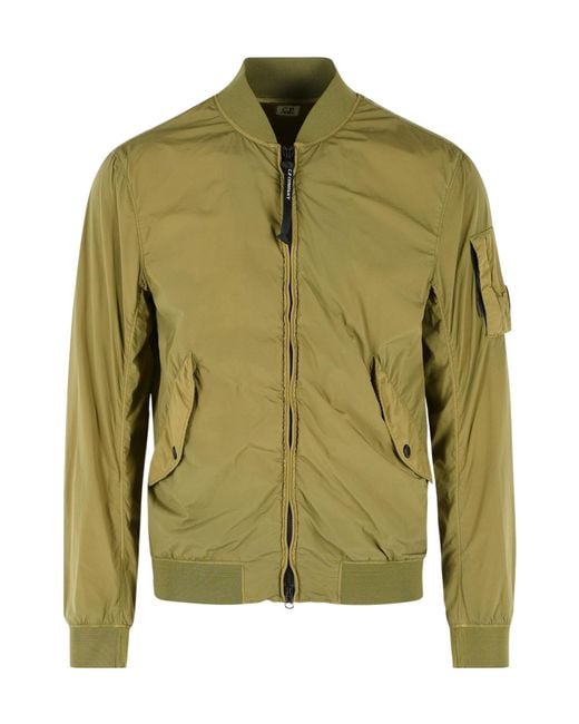 C P Company Green Chrome R Lens Bomber Jacket for men