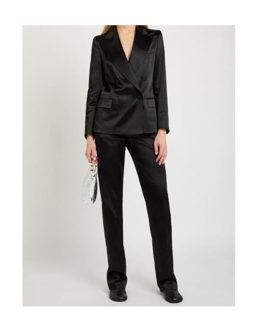 Dries Van Noten Black Pulla Straight-Leg Satin Trousers
