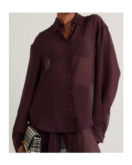 Frankie Shop Purple Sheer Long Sleeve Shirt