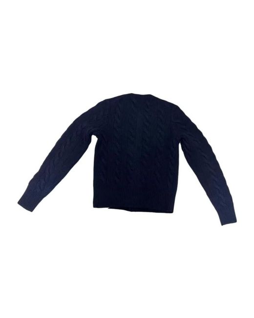 Polo Ralph Lauren Blue Pony Embroidered Cable-Knit Cardigan