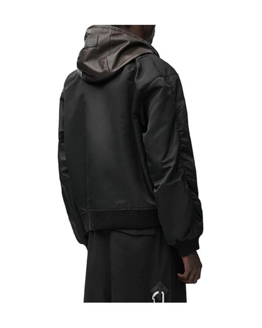 Loewe Black Hooded Bomber Jacket for men