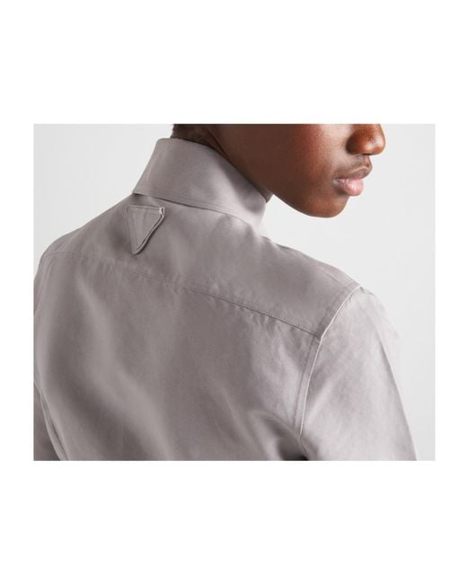 Prada Gray Long-Sleeved Button-Up Shirt