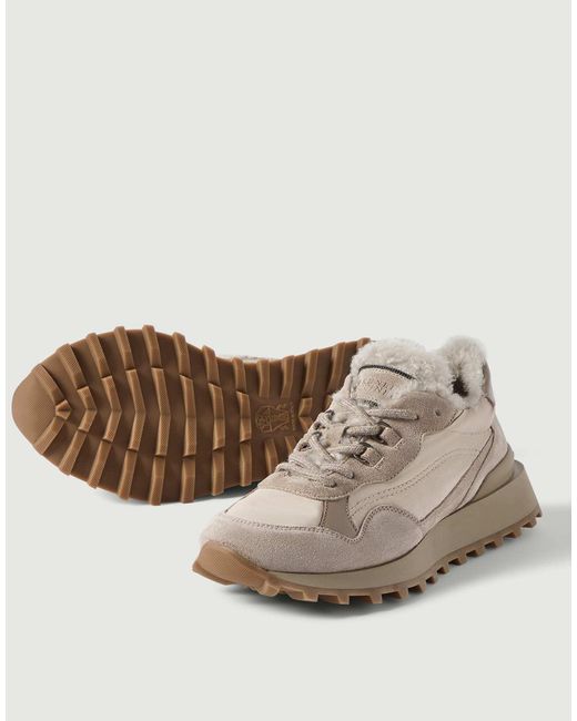 Brunello Cucinelli Gray Monili Detailed Low-Top Sneakers