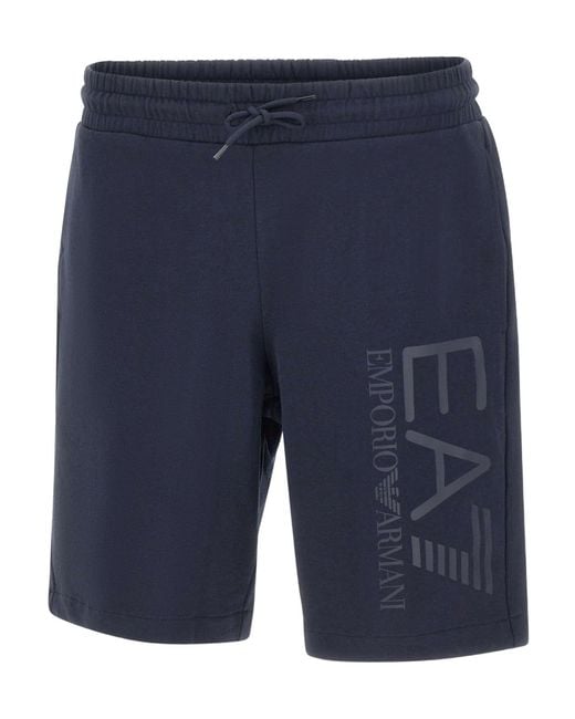 EA7 Blue Core Identity Logo Shorts for men