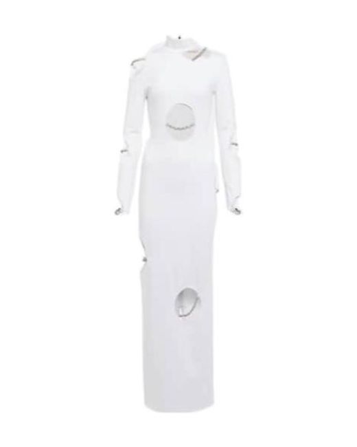 Christopher Kane White Embellished Cutout Maxi Dress