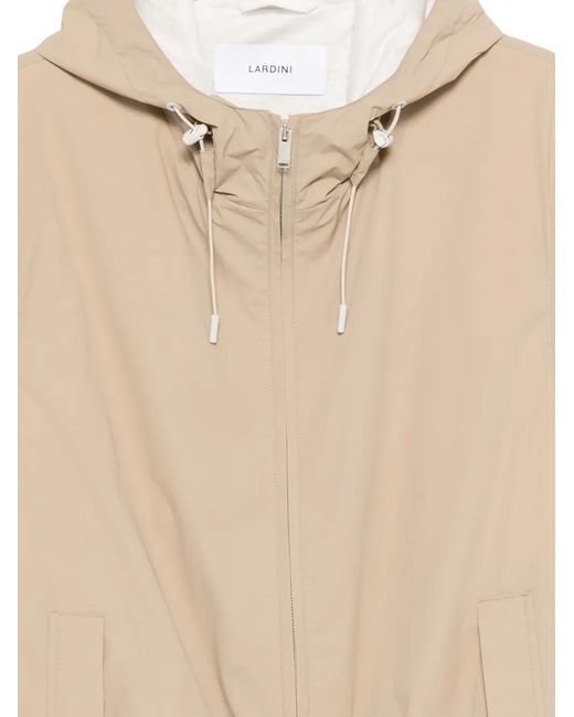 Lardini Natural Hooded Zip-Up Jacket for men