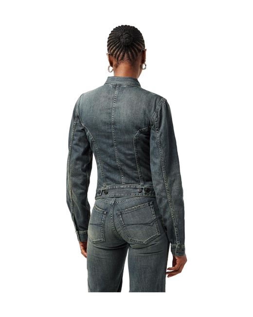 Balenciaga Blue Corseted Denim Jacket