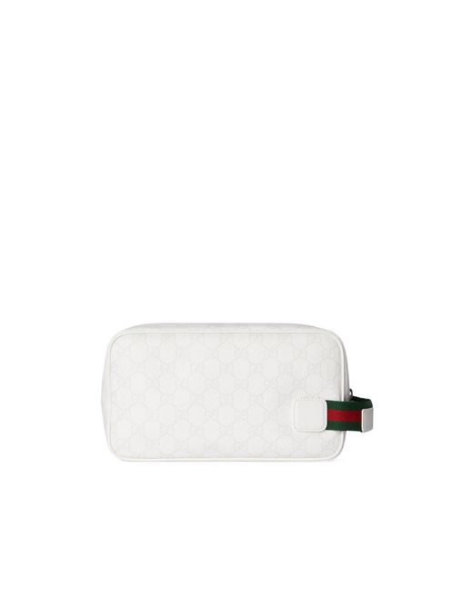 Gucci White Medium Gg Toiletry Case