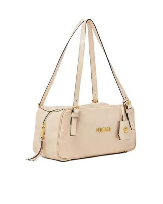 Versace Natural Tag Logo Shoulder Bag
