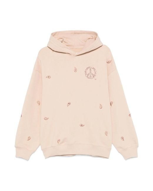 Emporio Armani Natural Embroidered Drop-Shoulder Hoodie for men