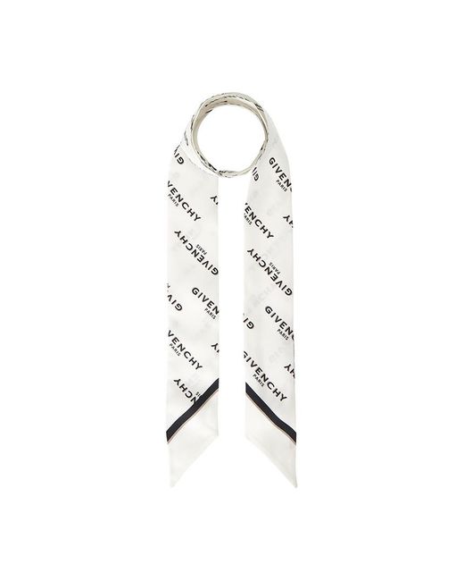 Givenchy White Twill Silk Scarf