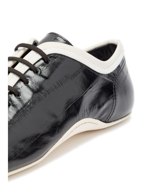 Dries Van Noten Black Crinkled Leather Sneakers