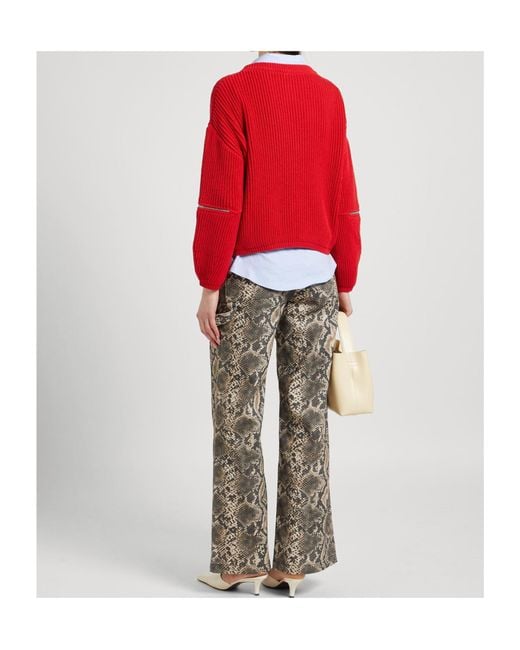 MAX&Co. Red Long Sleeve Crew Neck Sweater