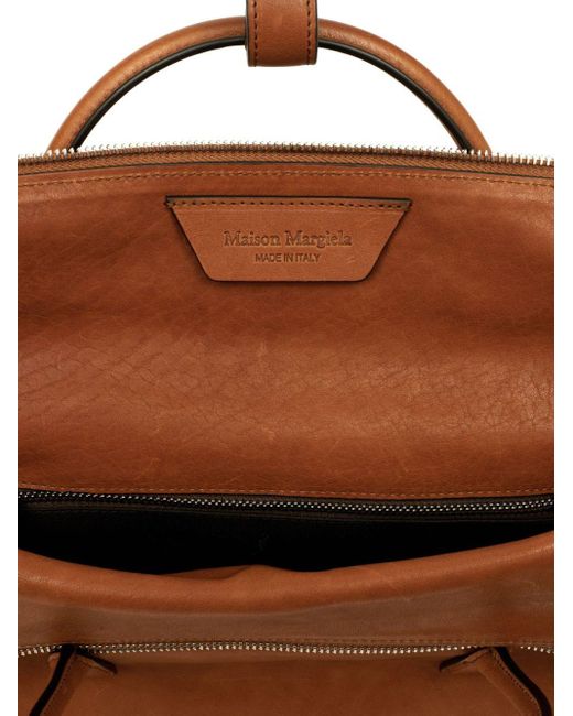 Maison Margiela Brown Numbers Motif 5Ac Tote Bag for men