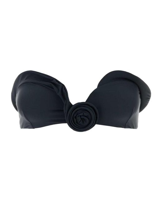 Magda Butrym Blue Rosette Bandeau Bikini Top