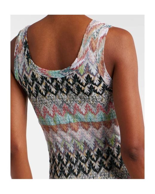 Missoni White Sequin-Knit Metallic Gown