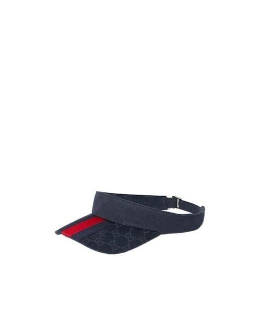Gucci Blue Gg Cotton Visor With Web for men