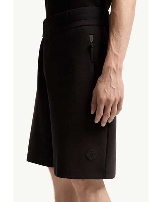 Moncler Black Interlock Cotton Blend Shorts for men