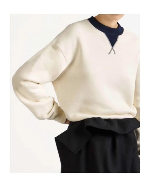 J.W. Anderson White Contrast Crew Neck Knitwear