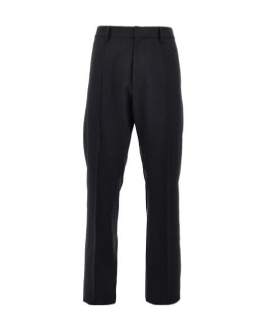 DSquared² Black Pressed-Crease Trousers for men