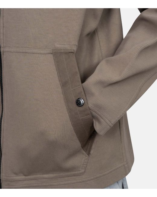 Stone Island Brown Logo-Patch Zip-Up Hoodie for men
