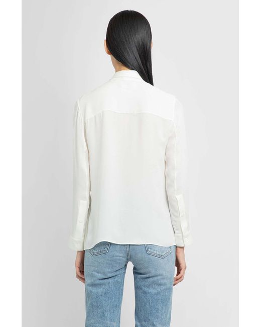 Khaite White Knotted Tie Detailed Blouse