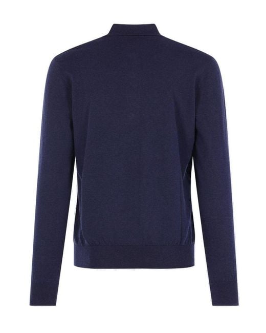 Eleventy Blue Long-Sleeved Buttoned Jumper for men