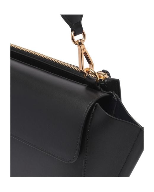 Wandler Black Medium Hortensia Logo Prrinted Tote Bag