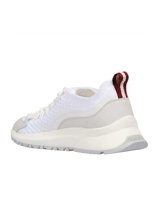 Bally White Daryel Mesh-Panel Lace-Up Sneakers