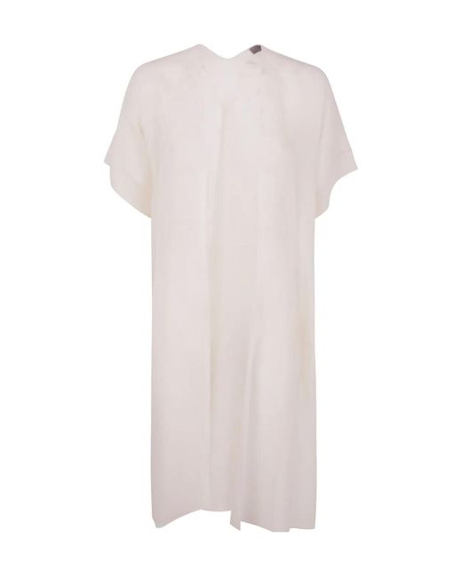 D.exterior White Flowing Shift Dress