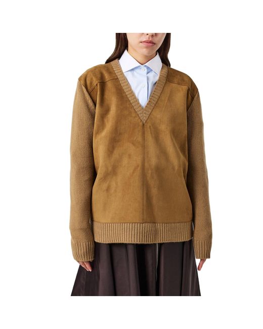 Prada Brown Versatile Knitted Sweater