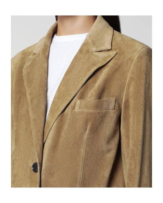Arma Natural Alissa Single-Breasted Suede Coat