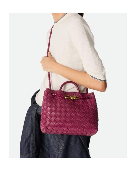 Bottega Veneta Pink Andiamo Small Tote Bag