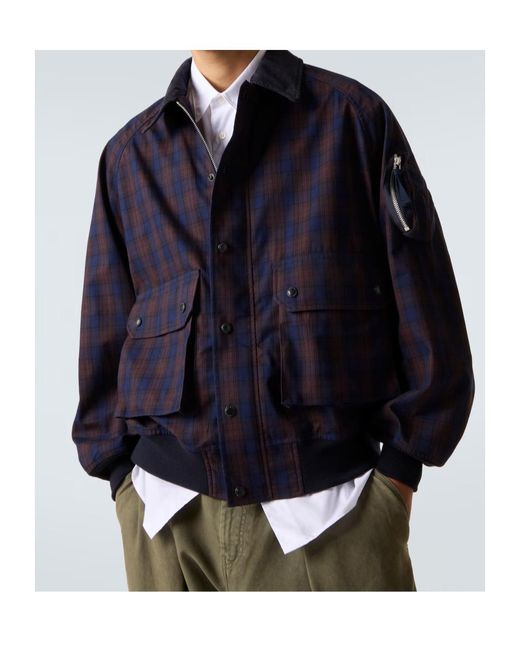 Comme des Garçons Blue Long-Sleeved Casual Jacket for men