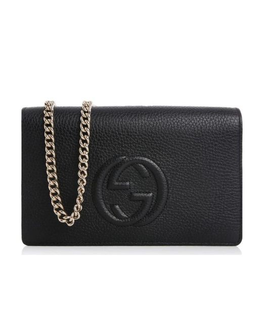 Gucci Black Logo Chain Shoulder Bag