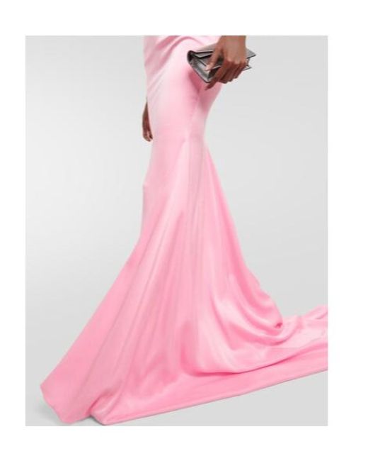 Alex Perry Pink Barkley Strapless Satin Crêpe Gown