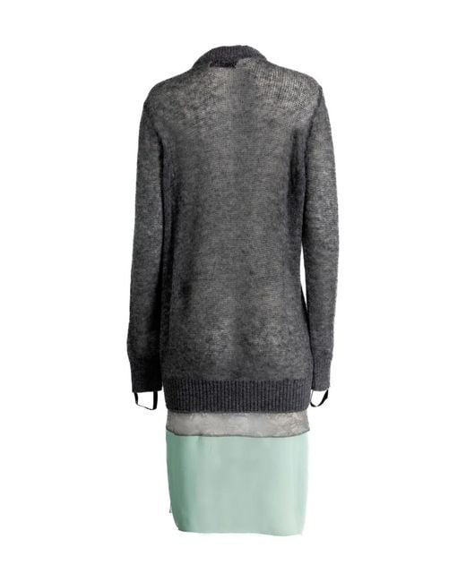 Coperni Gray Ribbed Midi Dress